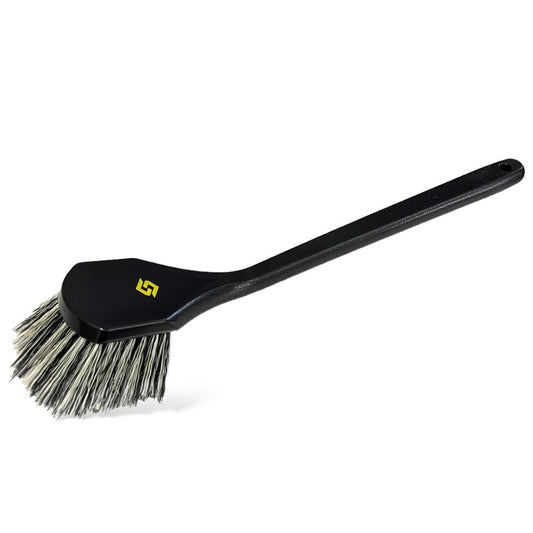 Long Curve Handle Soft Bristles Wheel Brush