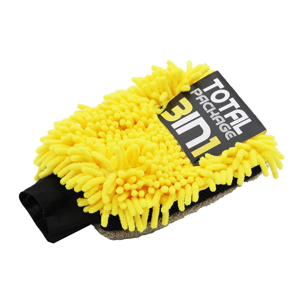 3-in-1 Wash Mitt, 1500 GSM(AM2GRY/YLW)